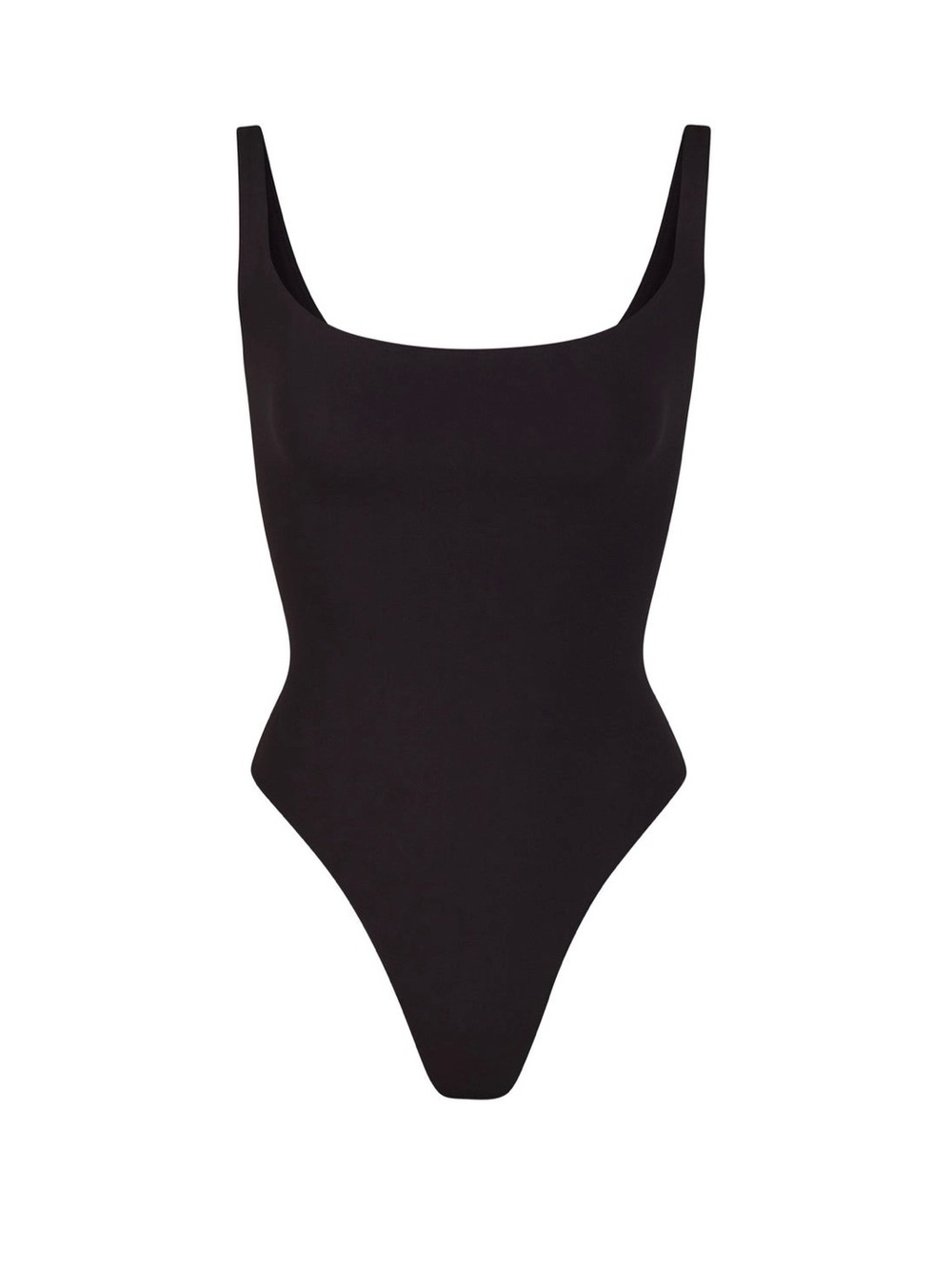 Skims Black Square Neck Tank Bodysuit